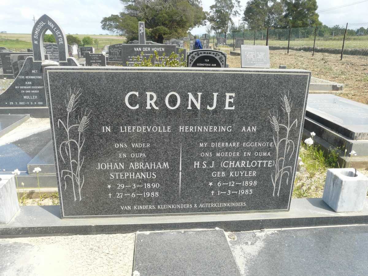 CRONJE Johan Abraham Stephanus 1890-1988 & H.S.J. KUYLER 1898-1985