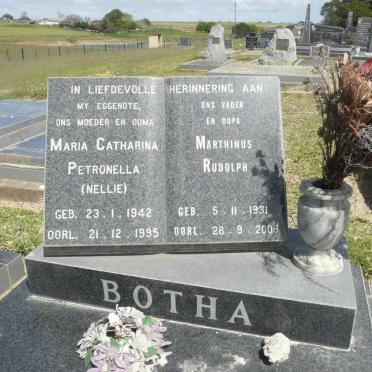 BOTHA Marthinus Rudolph 1931-2006 &amp; Maria Catharina Petronella 1942-1995