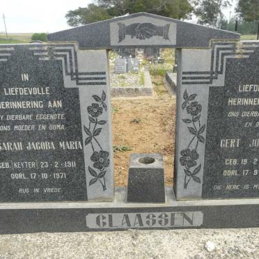 CLAASSEN Gert Johannes 1892-1980 &amp; Susarah Jacoba Maria KEYTER 1911-1971