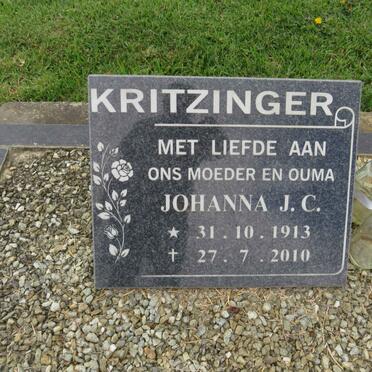 KRITZINGER Johanna J.C. 1913-2010
