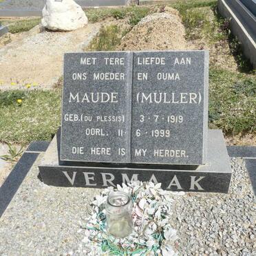 VERMAAK Maude voorheen MULLER nee DU PLESSIS 1919-1999