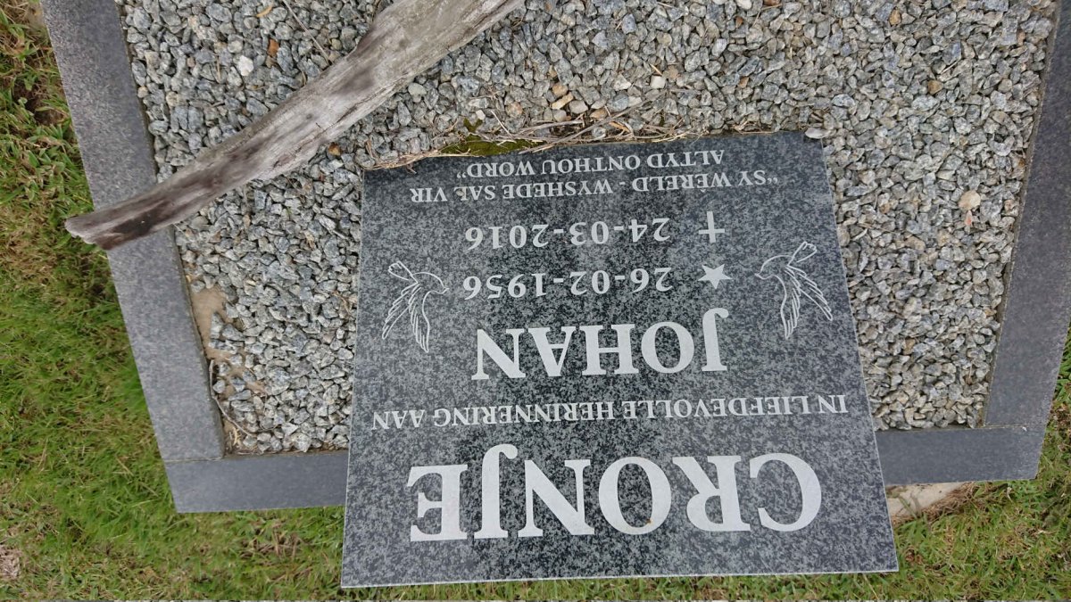 CRONJE Johan 1956-2016
