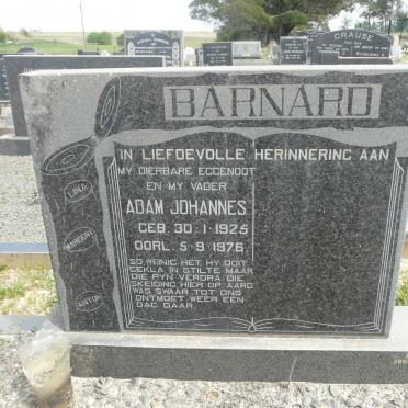 BARNARD Adam Johannes 1925-1976