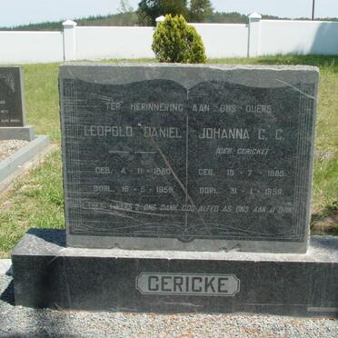GERICKE Leopold Daniel 1880-1959 &amp; Johanna G.C. nee GERICKE 1885-1959