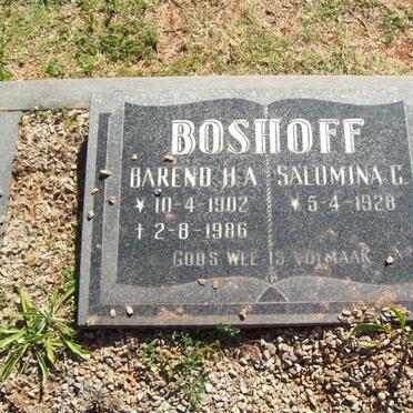 BOSHOFF Barend H.A. 1902-1986 &amp; Salomina C. 1928-