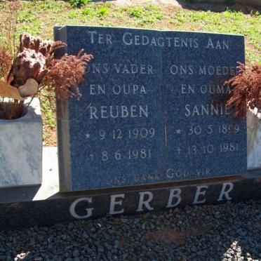 GERBER Reuben 1909-1981 &amp; Sannie 1899-1981