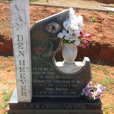 HEEVER Ebenhaezer Christiaan De Wet, van den 1915-1996 &amp; Anna Martha 1917-2015
