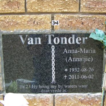 TONDER Anna-Maria, van 1932-2011