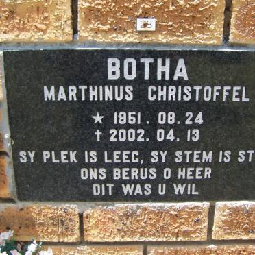 BOTHA Martinus Christoffel 1951-2002