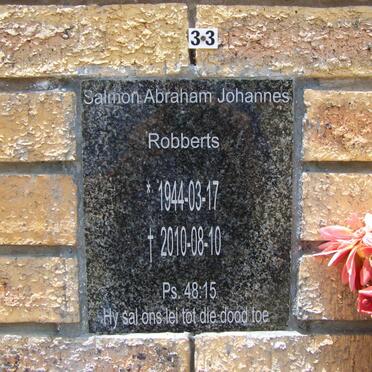 ROBBERTS Salmon Abraham Johannes 1944-2010
