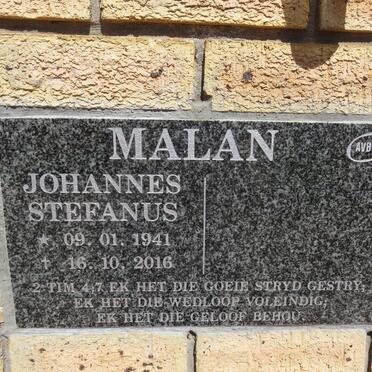 MALAN Johannes Stefanus 1941-2016