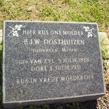 OOSTHUIZEN B.J.W. formerly MEYER nee VAN ZYL 1878-1951