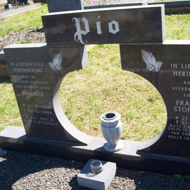 PIO Manasse 1930-1984 &amp; Francina Stoffelina 1936-1985