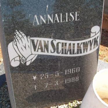 SCHALKWYK Annalise, van 1960-1988