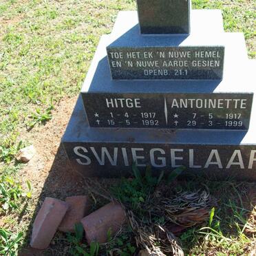SWIEGELAAR Hitge 1917-1992 &amp; Antoinette 1917-1999