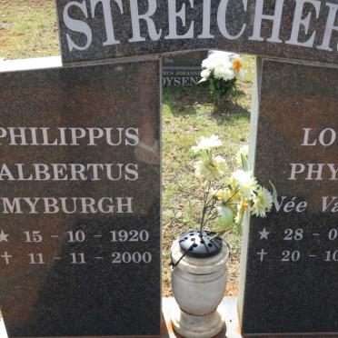 STREICHER Philippus Albertus Myburgh 1920-2000 &amp; Louise Phyllis VAN DYK 1921-2008