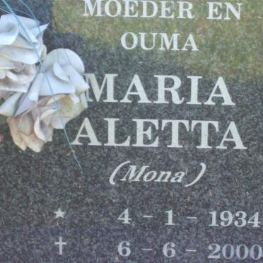 SWART Johannes Albertus 1927-1998 &amp; Maria Aletta 1934-2000