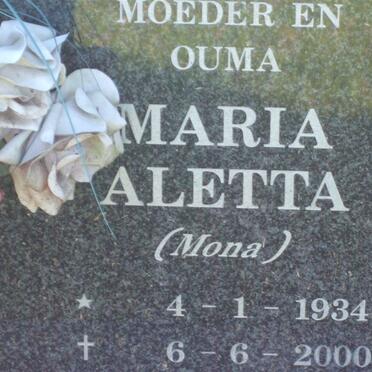SWART Johannes Albertus 1927-1998 &amp; Maria Aletta 1934-2000