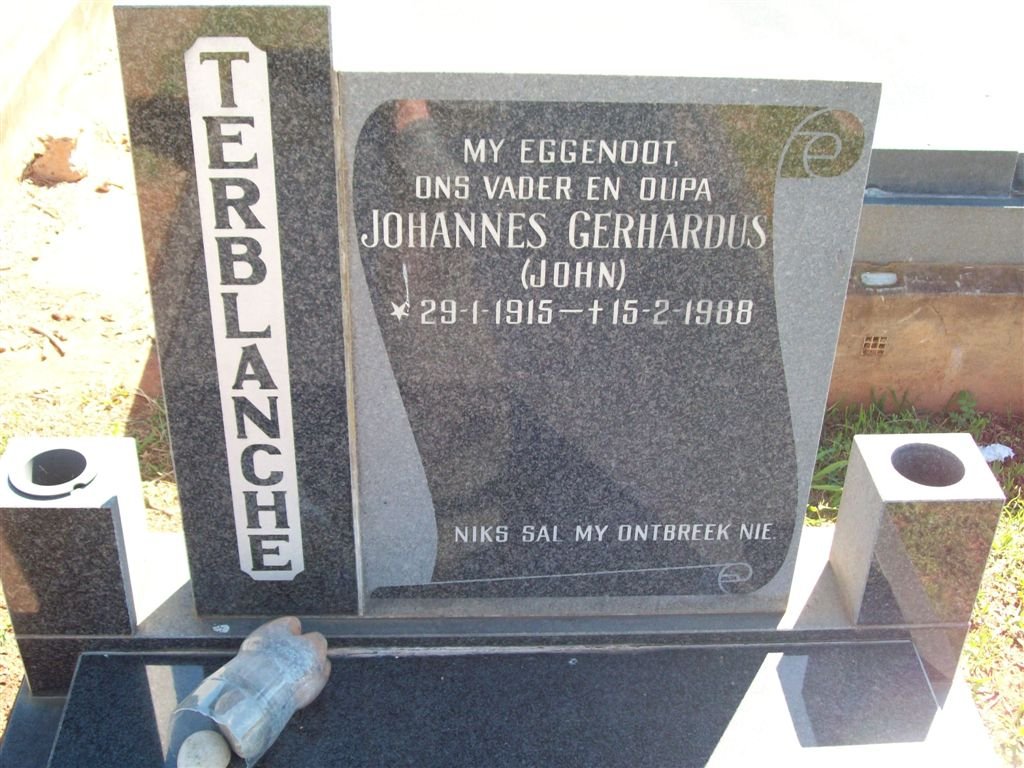 TERBLANCHE Johannes Gerhardus 1915-1988