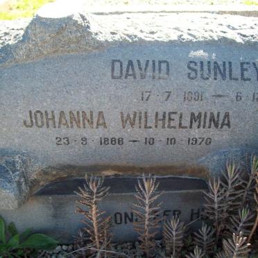 UYS David Sunley 1891-1965 &amp; Johanna Wilhelmina 1888-1970
