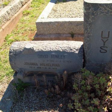 UYS David Sunley 1891-1965 &amp; Johanna Wilhelmina 1888-1970 