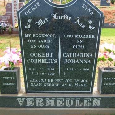 VERMEULEN Ockert Cornelius 1926-2009 &amp; Catharina Johanna 1930-