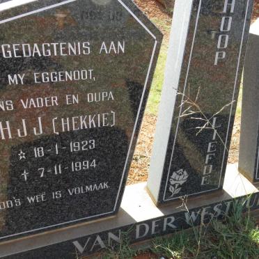 WESTHUIZEN H.J.J., van der 1923-1994 &amp; M.E. 1925-2013