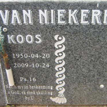 NIEKERK Koos, van 1950-2009