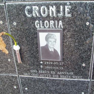 CRONJE Gloria 1929-2007