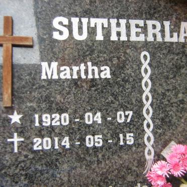 SUTHERLAND Martha 1920-2014