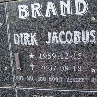 BRAND Dirk Jacobus 1959-2007