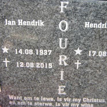 FOURIE Jan Hendrik 1937-2015 &amp; Hendrina 1936-