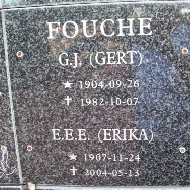 FOUCHE G.J. 1904-1982 &amp; E.E.E. 1907-2004