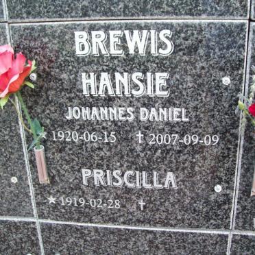 BREWIS Johannes Daniel 1920-2007 &amp; Priscilla 1919-