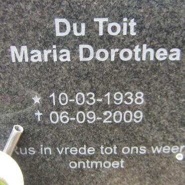 TOIT Maria Dorothea, du 1938-2009