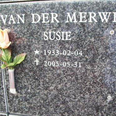 MERWE Susie, van der 1933-2005