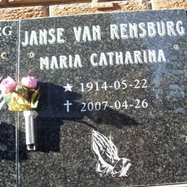 RENSBURG Maria Catharina, Janse van 1914-2007