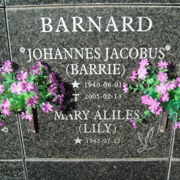 BARNARD Johannes Jacobus 1940-2005 &amp; Mary Aliles 1942-