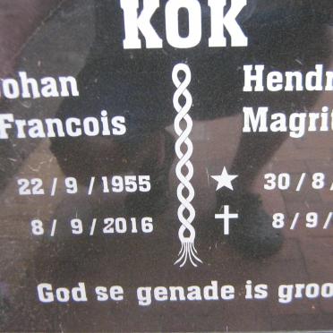 KOK Johan Francois 1955-2016 &amp; Hendrina Magritha 1959-2016