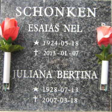 SCHONKEN Esaias Nel 1924-2013 &amp; Juliana Bertina 1928-2007