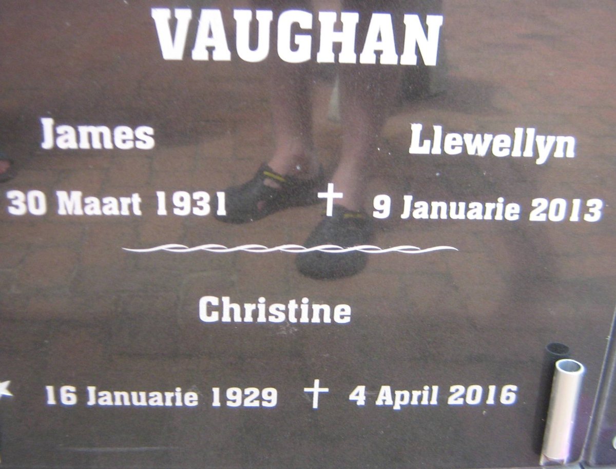 VAUGHAN James Llewellyn 1931-2013 &amp; Christine 1929-2016