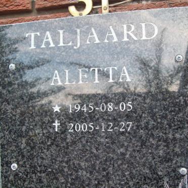 TALJAARD Aletta 1945-2005