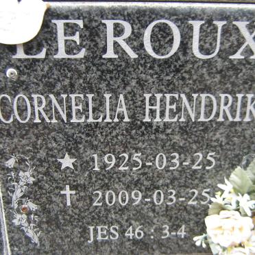 ROUX Cornelia Hendrika, le 1925-2009