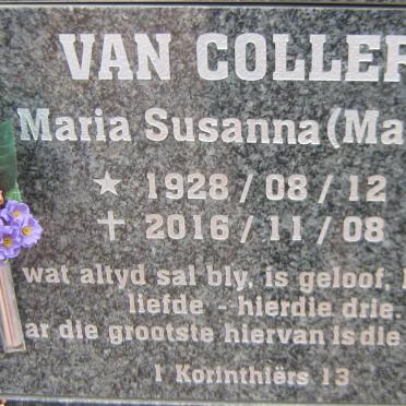 COLLER Maria Susanna, van 1928-2016