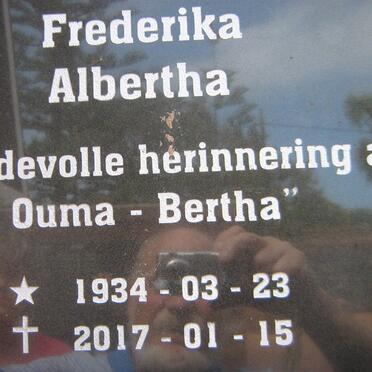 ?  Frederika Alberta 1934-2017