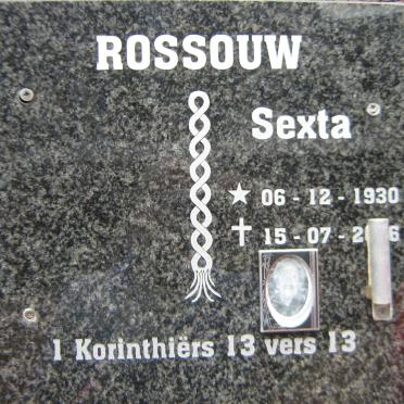 ROSSOUW Sexta 1930-2016