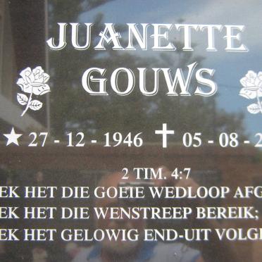 GOUWS Juanette 1946-2014