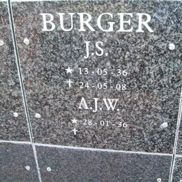 BURGER J.S. 1936-2008 &amp; A.J.W. 1936-