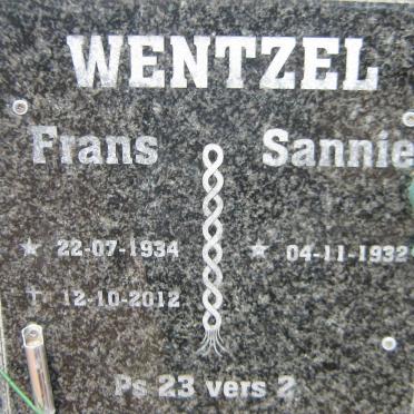 WENTZEL Frans 1934-2012 &amp; Sannie 1932-