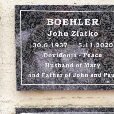 BOEHLER John Zlatko 1937-2020